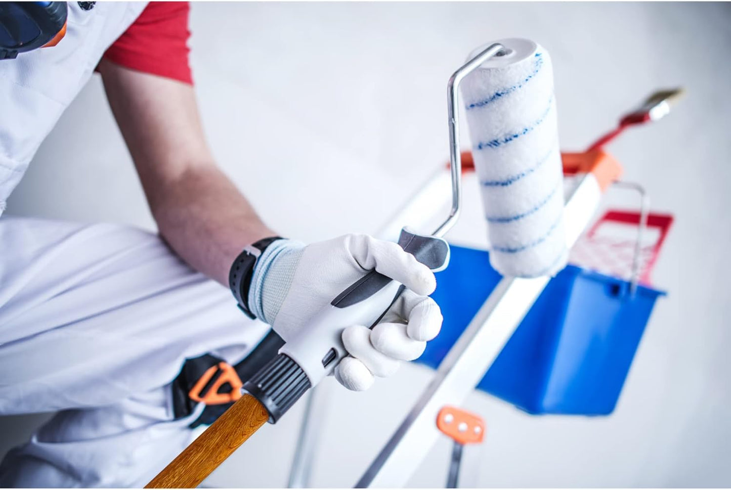 3PC Paint Roller Extension Pole 42" Extendable Pole Pack of 2 Paint Brush Extender by ILOT