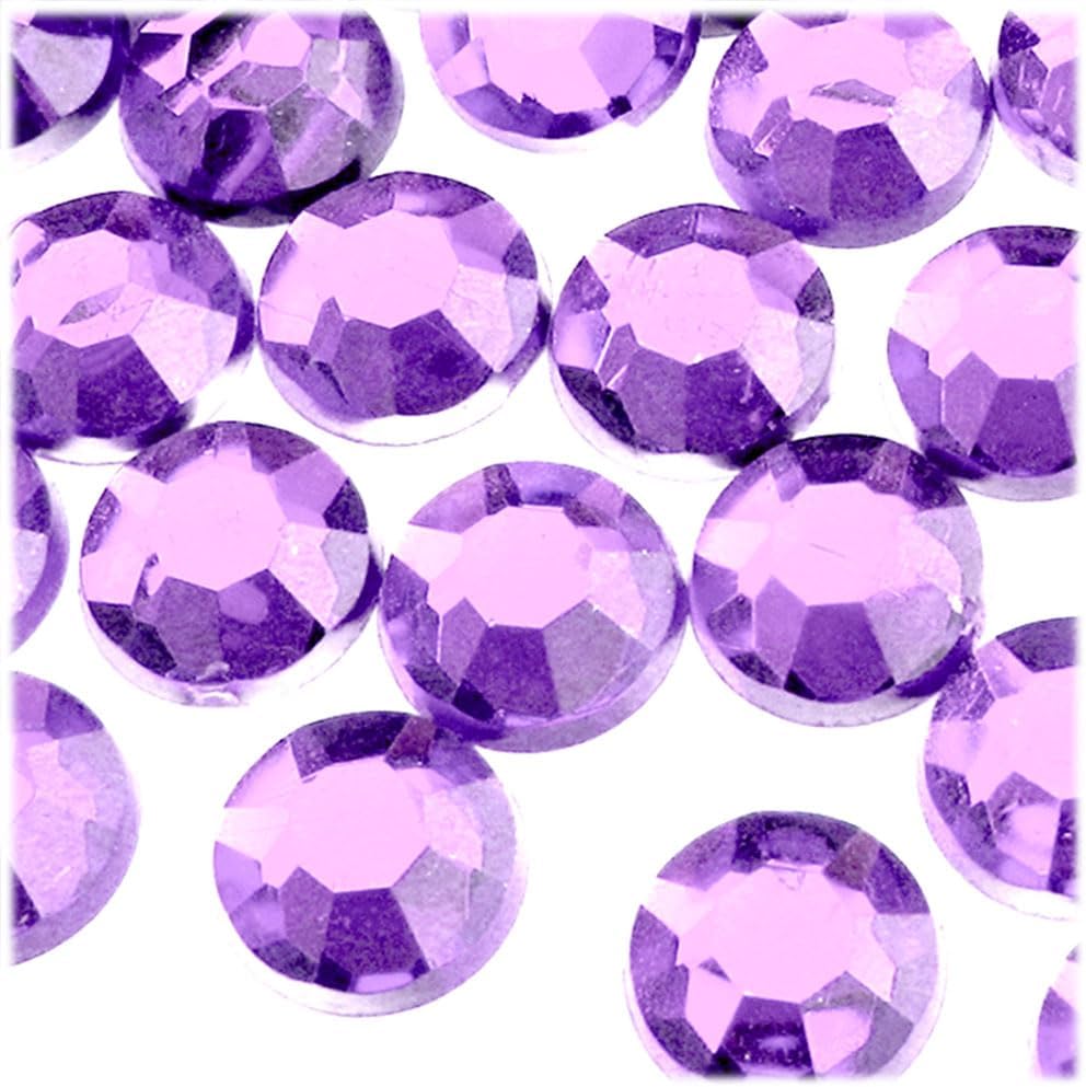 The Crafts Outlet 72pc Rhinestones Round 20mm - Purple Amethyst