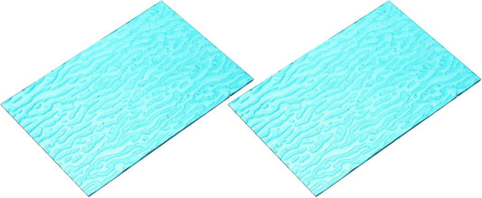 MECCANIXITY 2 Pcs Stained Glass Sheet Mosaic Tile 7.9 Inch x 5.9 Inch Sea Blue Stained Glass Sheets for Crafts DIY Art Project