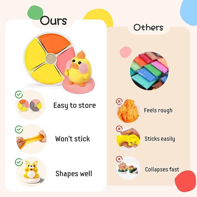 Air Dry Clay Kit for Kids, Modeling Clay, 9 Animals Model Magic Clay with Sculpting Tools and Tutorials, Ultra Light Soft Clay Set, Arts Crafts Toy Gift, Christmas Birthday Party Favors for Boys Girls