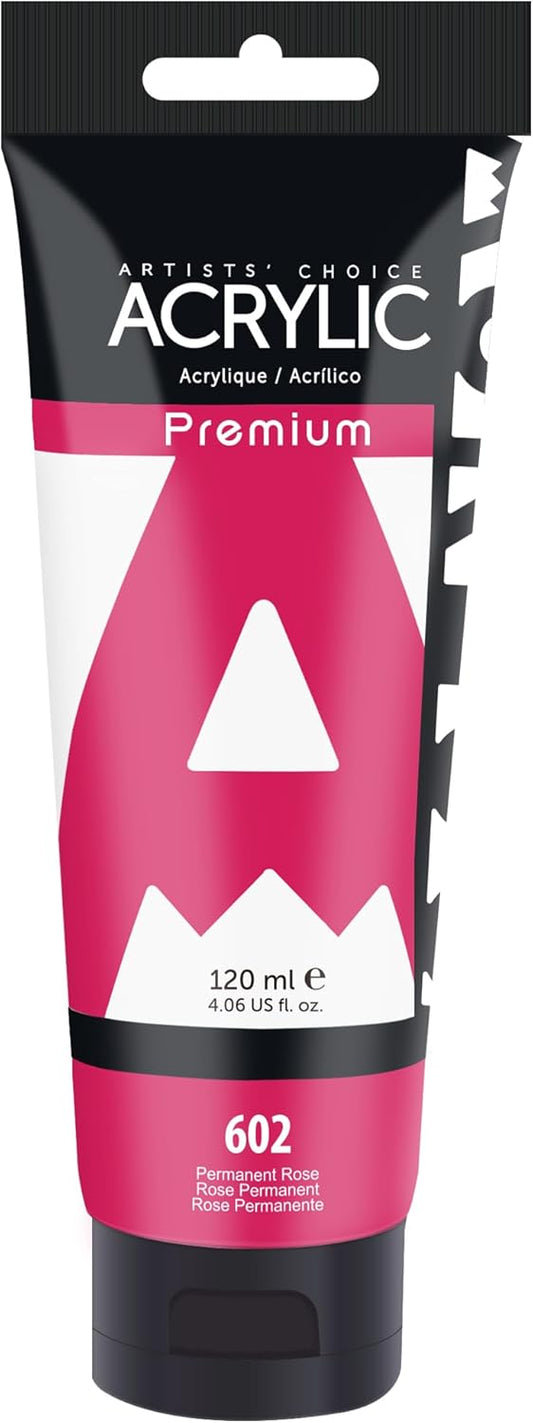 AUREUO Permanent Rose Acrylic Paint, 4 Fl Oz / 120ml Single Tube, Rich Pigment Art Craft Paints for Canvas, Rocks, Wood, Ceramic, Fabric - Art Supplies for Beginners, Professionals, Artists