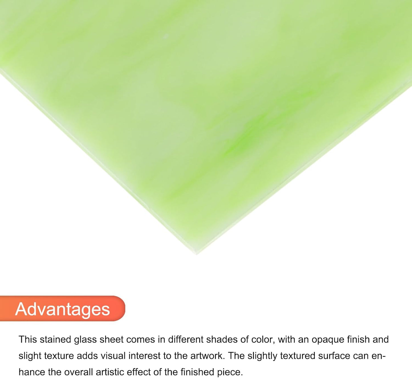 MECCANIXITY 2 Pcs Stained Glass Sheet Mosaic Tile 7.9 Inch x 5.9 Inch Light Green Stained Glass Sheets for Crafts DIY Art Project