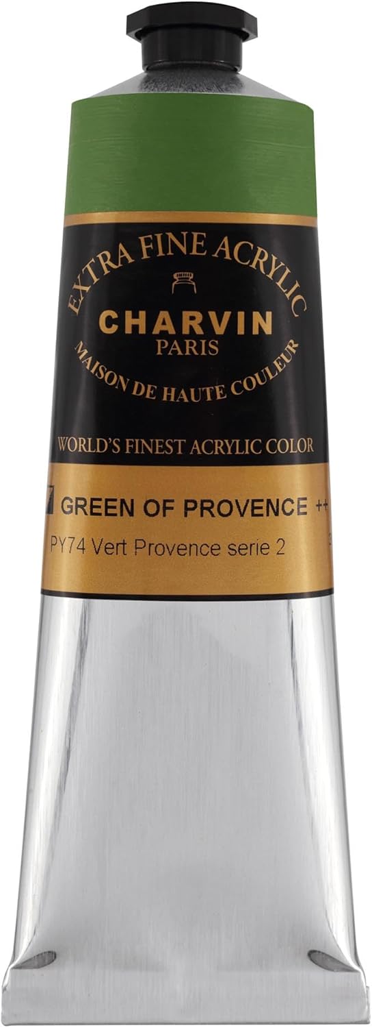 Charvin Extra Fine Professional Artist Acrylic Paint Colors, Nature Themed Hues, 150ml Green of Provence