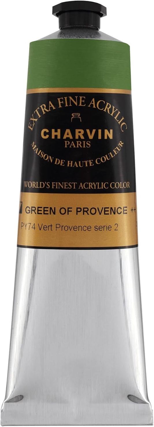 Charvin Extra Fine Professional Artist Acrylic Paint Colors, Nature Themed Hues, 150ml Green of Provence
