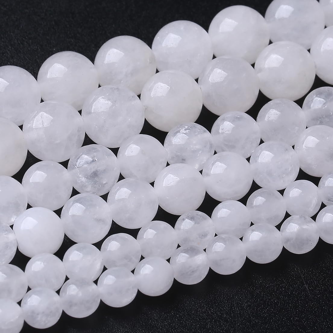 48PCS 8MM White Chalcedony Stone Beads Energy Healing Beads for DIY Jewelry Bracelet Necklace Making for Jewelry Making 15Inch