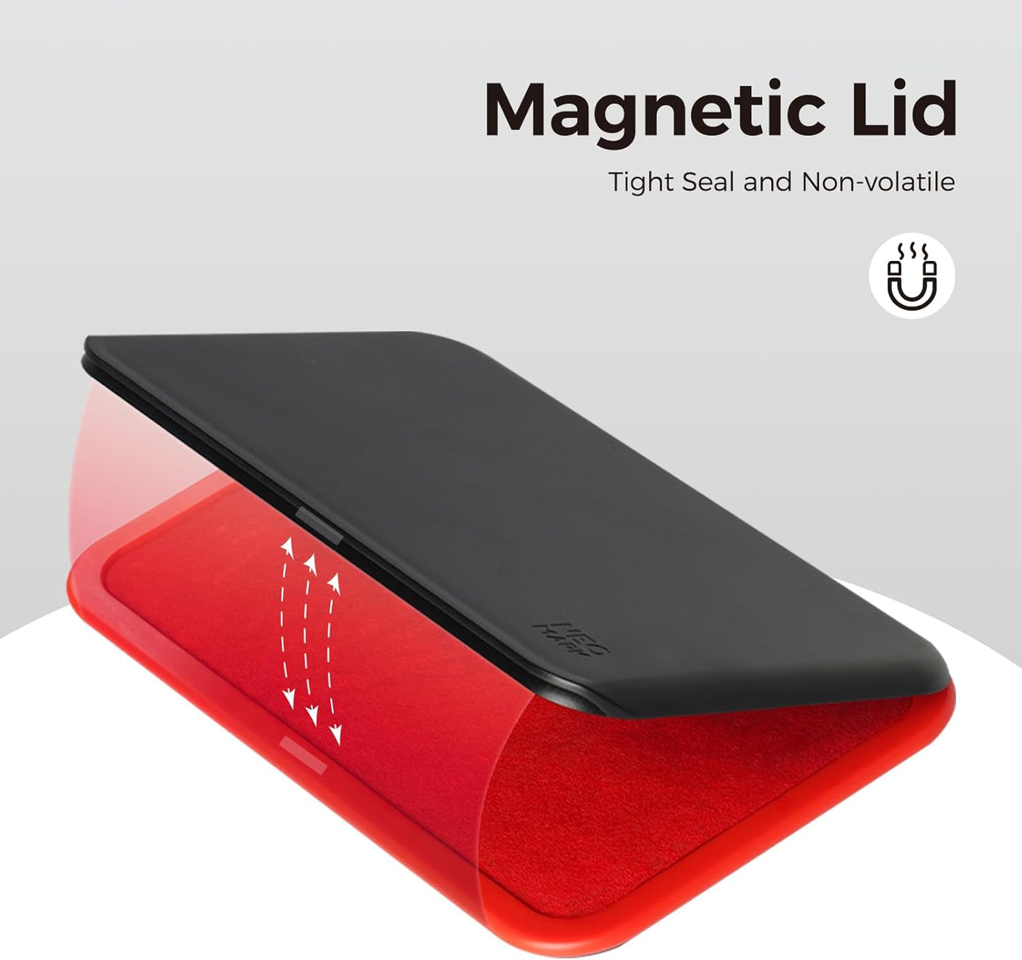 Large Stamp Pad Kit (1oz Ink Included) - 3.50"x 6.25", Magnetic Lid, Premium Quality Felt Stamp Pad (Red)