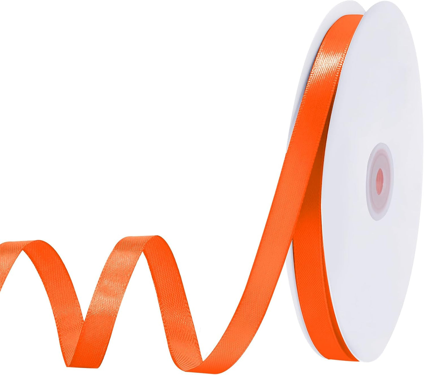 Orange Ribbon 3/8 Inch 120 Yards Thin Ribbons Halloween Satin Ribbon for Fall Decor Hair Bows Sewing DIY Crafts Balloon String Gift Wrapping