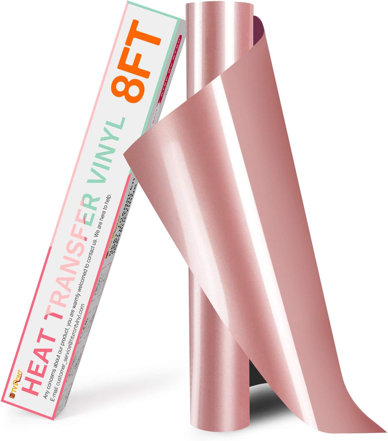 HTVRONT HTV Vinyl Rolls Heat Transfer Vinyl - 12" x 8ft Rose Gold HTV Vinyl for Shirts, Iron on Vinyl for All Cutting Machine - Easy to Cut & Weed for Heat Vinyl Design (Rose Gold)