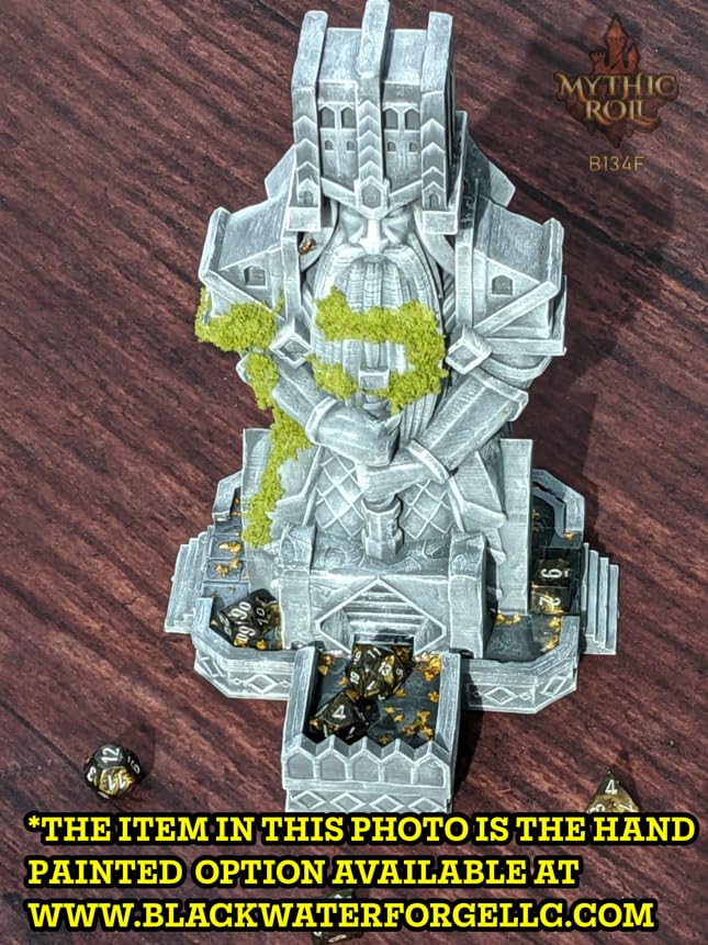 Dwarven 3D Printed Dice Tower - Baldur's Shrine by Unchained Games - Mythic Roll - Carve Your Fate in Stone with Ancestral Echoes and Valor! (13.) White)