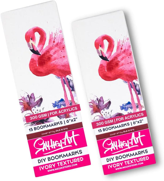 300 GSM Textured Ivory Bookmark Sketchpads for Acrylics & Inks, and Fine Arts - for Professional Artists (Pack of 2)