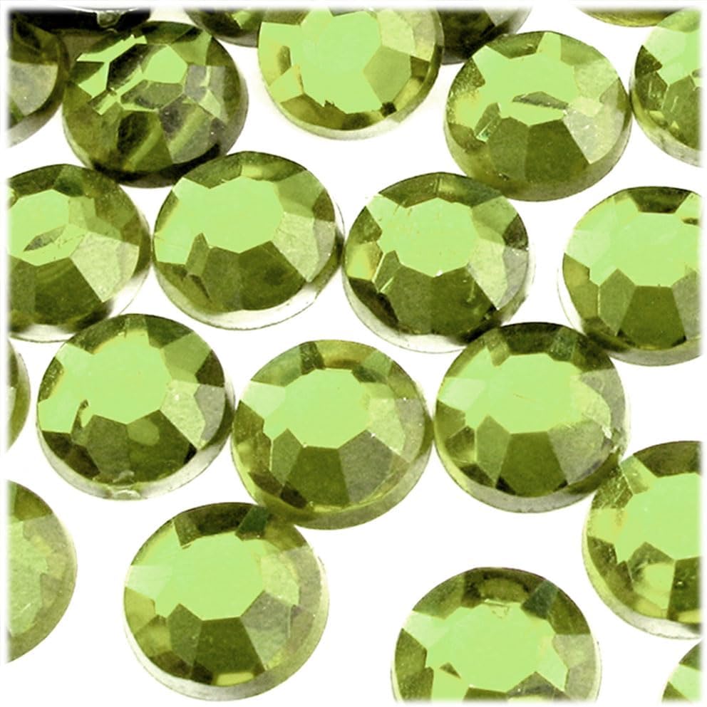 The Crafts Outlet 72pc Rhinestones Round 20mm - Flatback Olive Green EGR