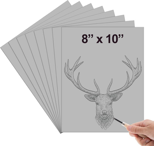 Yeaqee 2 Pcs 8 x 10 Inch Linoleum Block Rubber Carving Block Soft Linocut Blocks Large Linoleum Sheet Unmounted Lino Plates for Engraving Art Project Printmaking Artist Studio Supplies, Gray