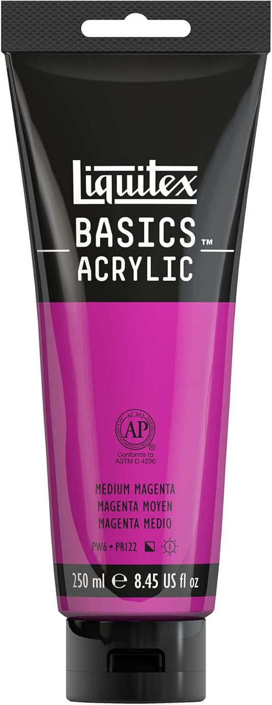 Liquitex BASICS Acrylic Paint, 250ml (8.5-oz) Tube, Medium Magenta