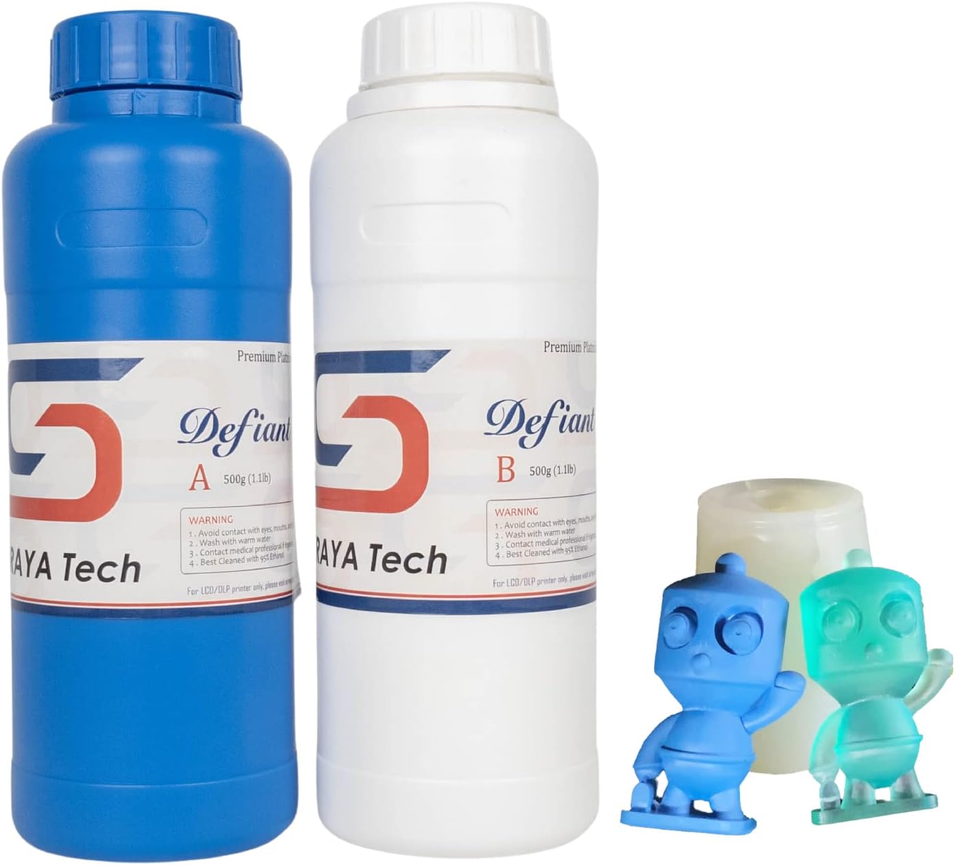 Siraya Tech Defiant 25 Platinum Silicone Mold Making DIY Kit, Food Safe, 25A Hardness, Ideal for 3D Printer UV Resin, Easy to Stop Curing Inhibition, No Coating, for Casting Epoxy Resin (35.3 Oz)