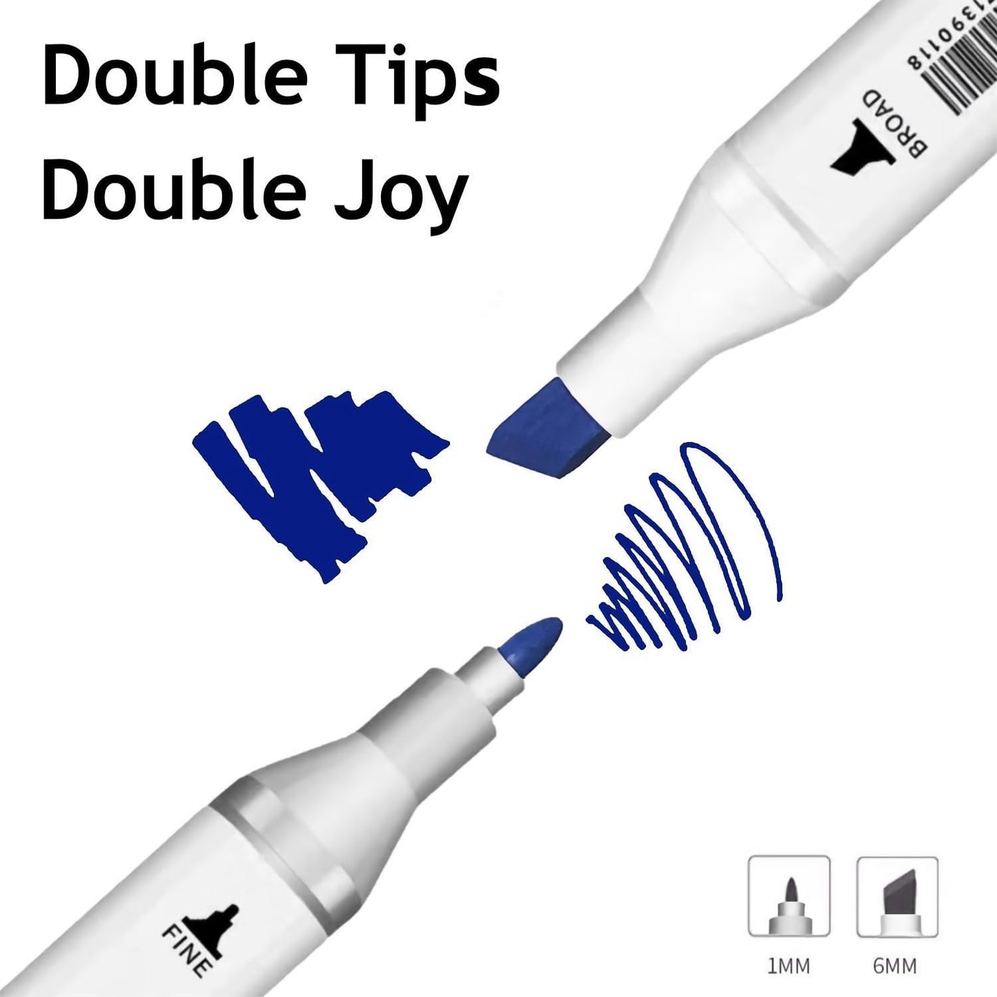 6Pcs Blue Colors Sea Ocean Sky Alcohol Markers Set, Dual Tips Art Markers Clear Blending Pen Drawing Sketched Double Tipped for Adults Kids Artists (Blue)