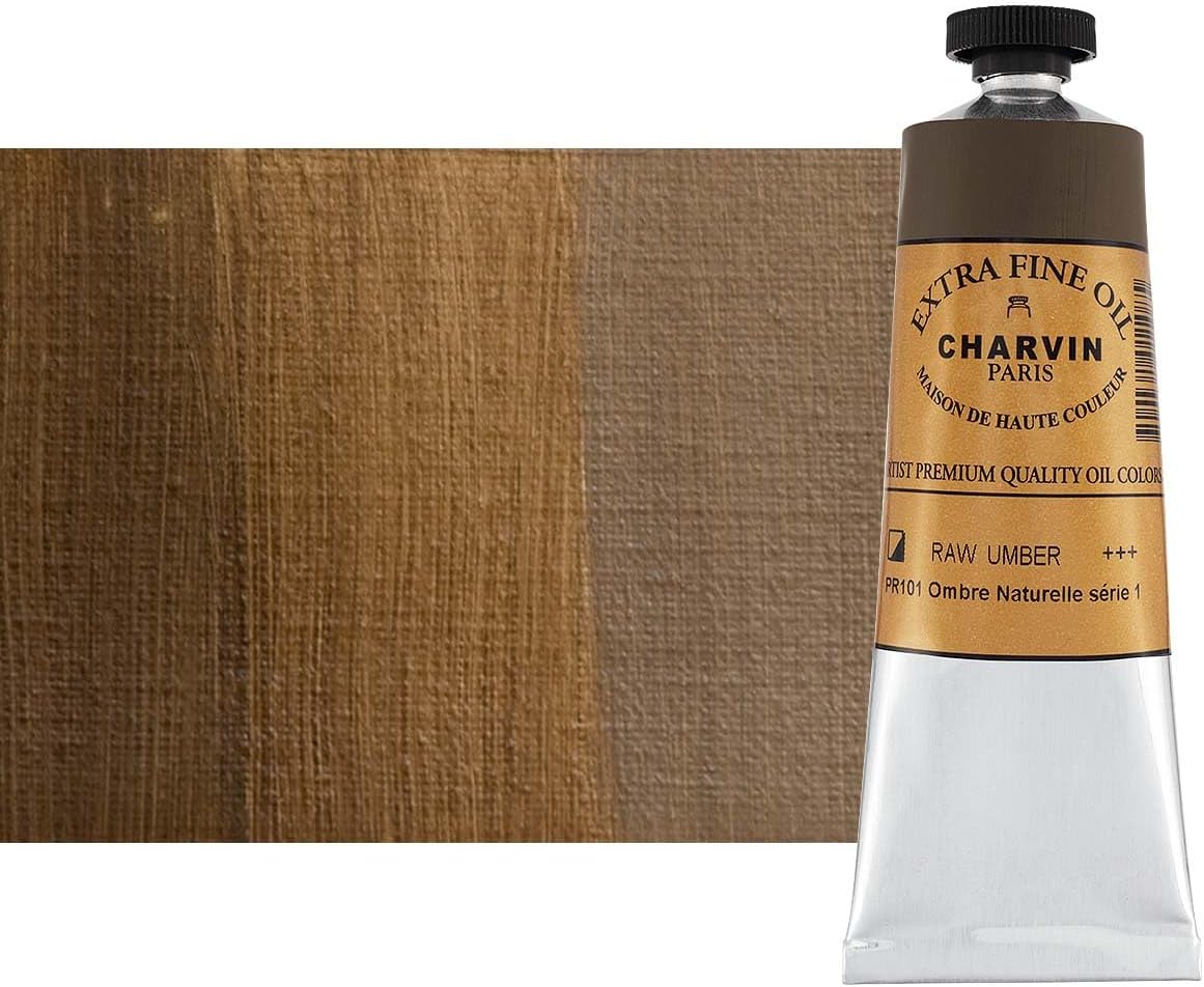 Charvin Extra Fine Oil Paint, Raw Umber 60 mL - Triple-Milled, Rich Texture, Poppy Oil-Based, Light-Fast, Handmade, Archival Quality