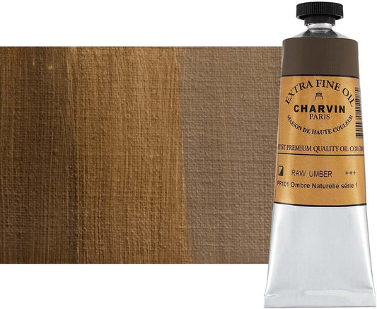 Charvin Extra Fine Oil Paint, Raw Umber 60 mL - Triple-Milled, Rich Texture, Poppy Oil-Based, Light-Fast, Handmade, Archival Quality