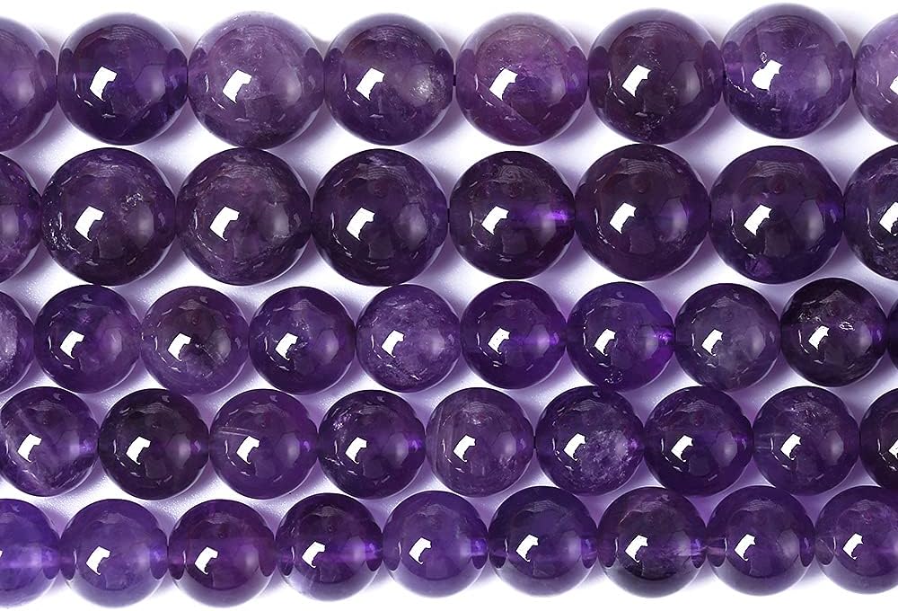 8mm 45pcs Natural Amethyst AAAAA Purple Crystal Quartz Beads Gemstones Round Stone Beads for Jewelry Making DIY Women's Bracelet Necklace Earrings
