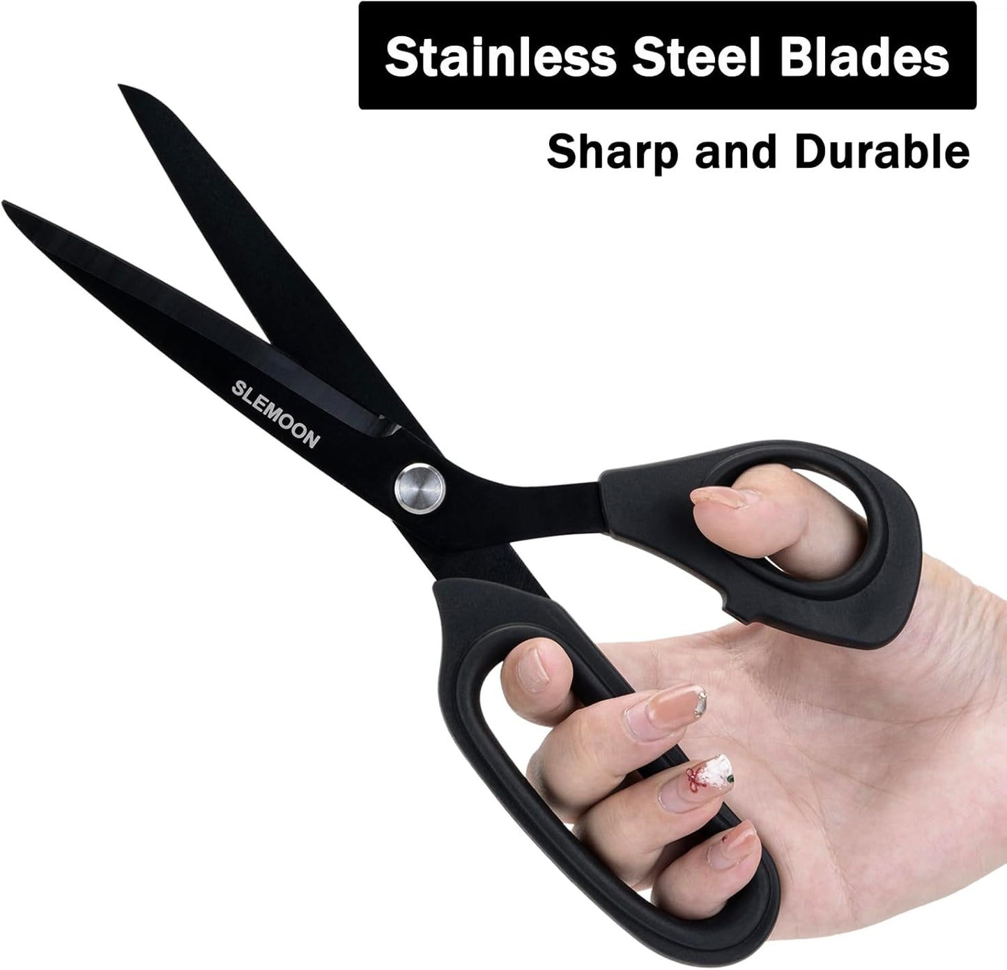 8.5 Inch Tailor Scissors All Purpose, Heavy Duty Premium Stainless Steel Scissors, Comfort Grip Handles for Fabric, Leather, Sewing & Crafting