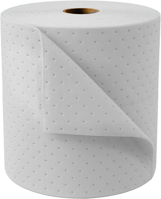FLASHDRY Max Oil Only Fine Fiber Heavyweight Pads – Ultra Absorbent, Tear-Resistant Spill Pads for Oil Cleanup on Water, Garage, Shop, Concrete, Factory, Made in USA (1 Roll (15" x150'))