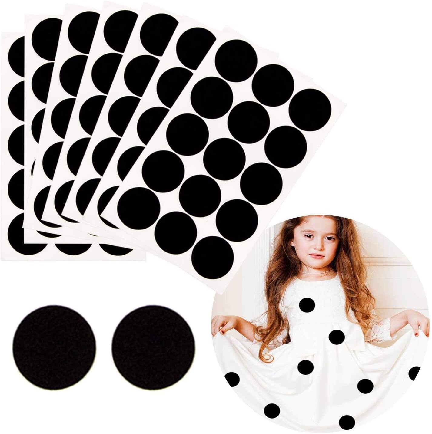 Iceyyyy 100+ Pieces Black Adhesive Felt Circles, Black Self-Adhesive Felt Sticker for Halloween DIY Projects, Professional Craft Finishing (1.5 Inch)
