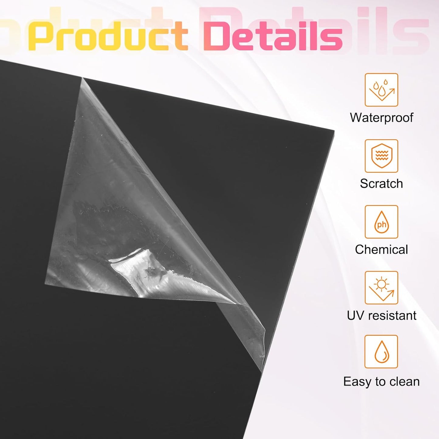 uxcell 3Pcs Acrylic Sheets 12x8 Inch Acrylic Panel 1/8 Inch-3mm Plastic Board for Picture Frames Sign Holders DIY Display Projects Craft, Black