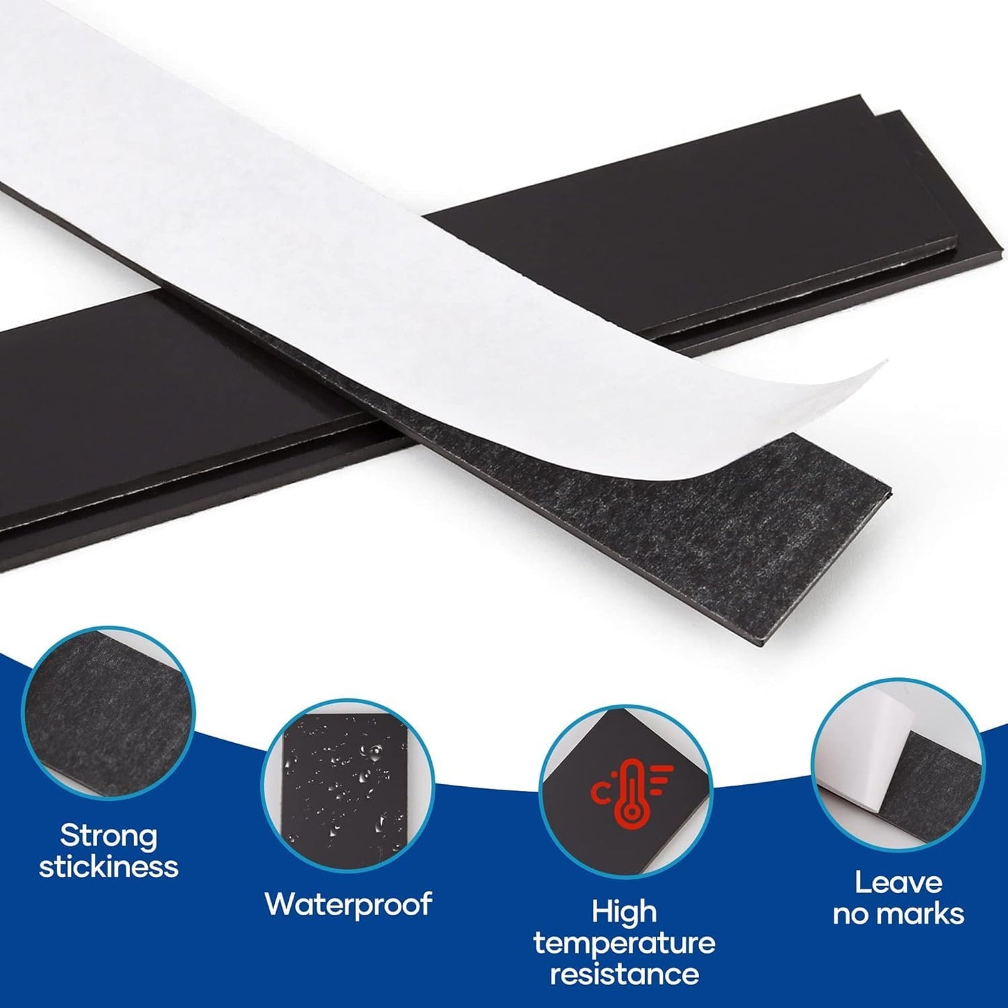Rammos Magnetic Strips with Adhesive Backing 6 Pack(Each 12 inches x 1 inch) Extra Strong and Heavy Duty Adhesive Magnetic Strips for Tools, Knifes, and Crafts
