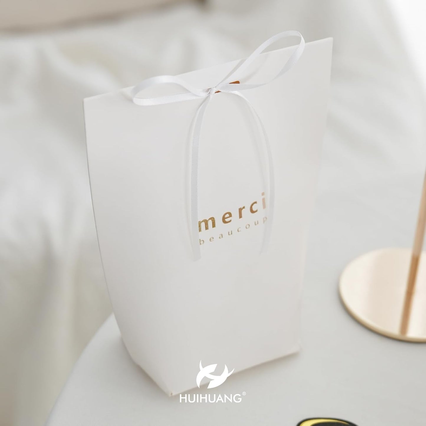 HUIHUANG Solid Color Satin Ribbon 1/8 inch x 100 Yards Roll Ribbon for Crafts (White)