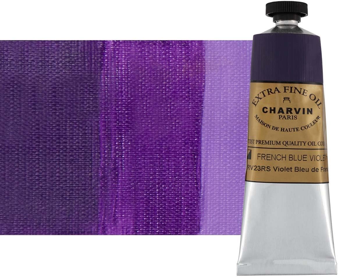Charvin Extra Fine Oil Paint, French Blue Violet 60 mL - Triple-Milled, Rich Texture, Poppy Oil-Based, Light-Fast, Handmade, Archival Quality