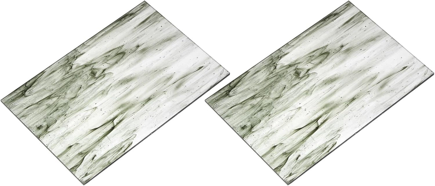 MECCANIXITY 2 Pcs Stained Glass Sheet Mosaic Tile 7.9 Inch x 5.9 Inch Dark Gray Stained Glass Sheets for Crafts DIY Art Project