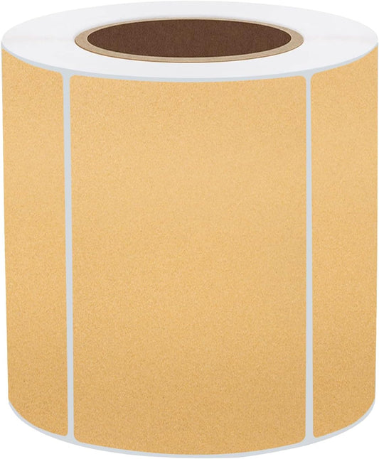 Brown Thermal Labels Stickers, 3x2 inch Direct Thermal Labels Stickers for Shipping, Barcode, Address, Perforation Line Design- 300 Pcs