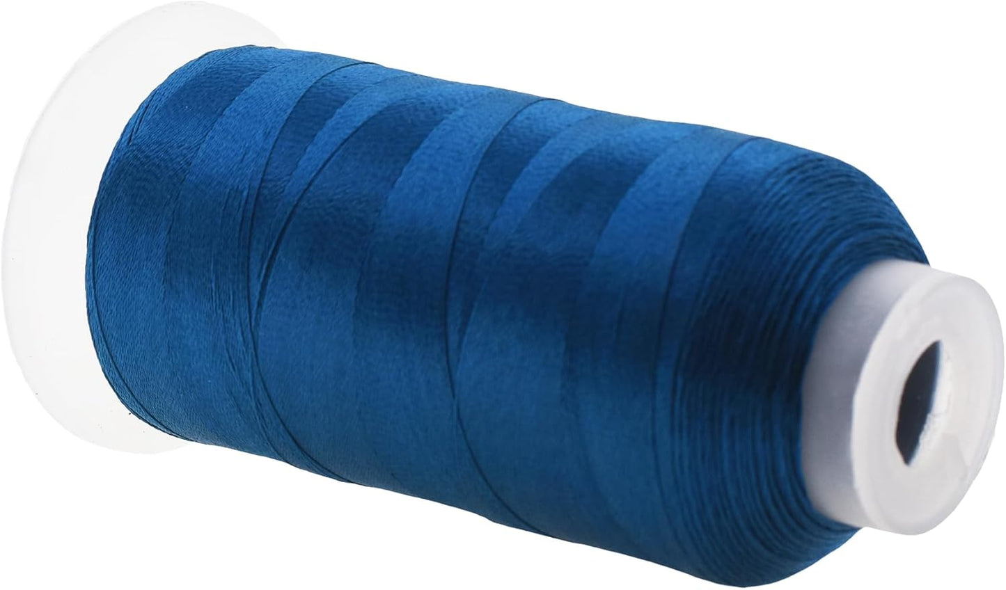 Mandala Crafts Airforce Blue Heavy Duty Thread - 1500 Yds Tex 70 Thread for Sewing Drapery Jeans Leather Hair - Bonded Polyester for Outdoor Marine Upholstery