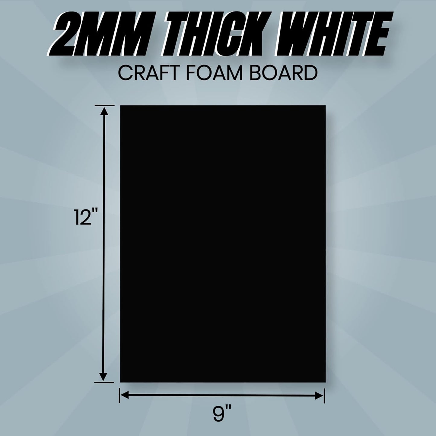 24 Ct Sheets Black EVA Cosplay Foam in 9” x 12’’ Sheets; High Density Thick Foam 85 kg/m³, 2mm (1/12”); Great for Costumes, Props, Armor, Masks, Arts and Crafts Projects