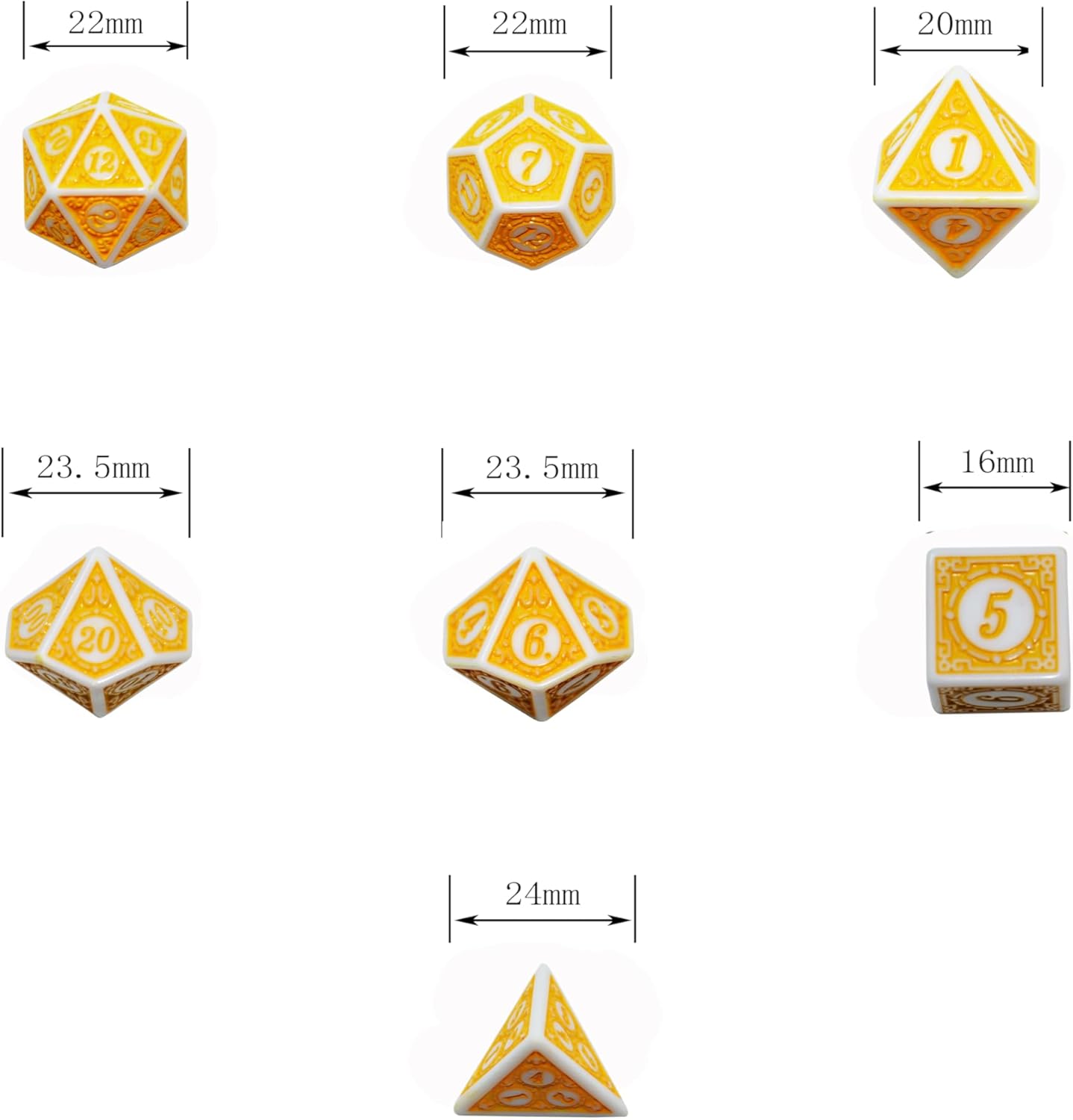 SmartDealsPro Retro Polyhedral Dice Sets with Pouches for D&D DND RPG MTG Dungeon and Dragons Table Board Roll Playing Games D4 D6 D8 D10 D% D12 D20