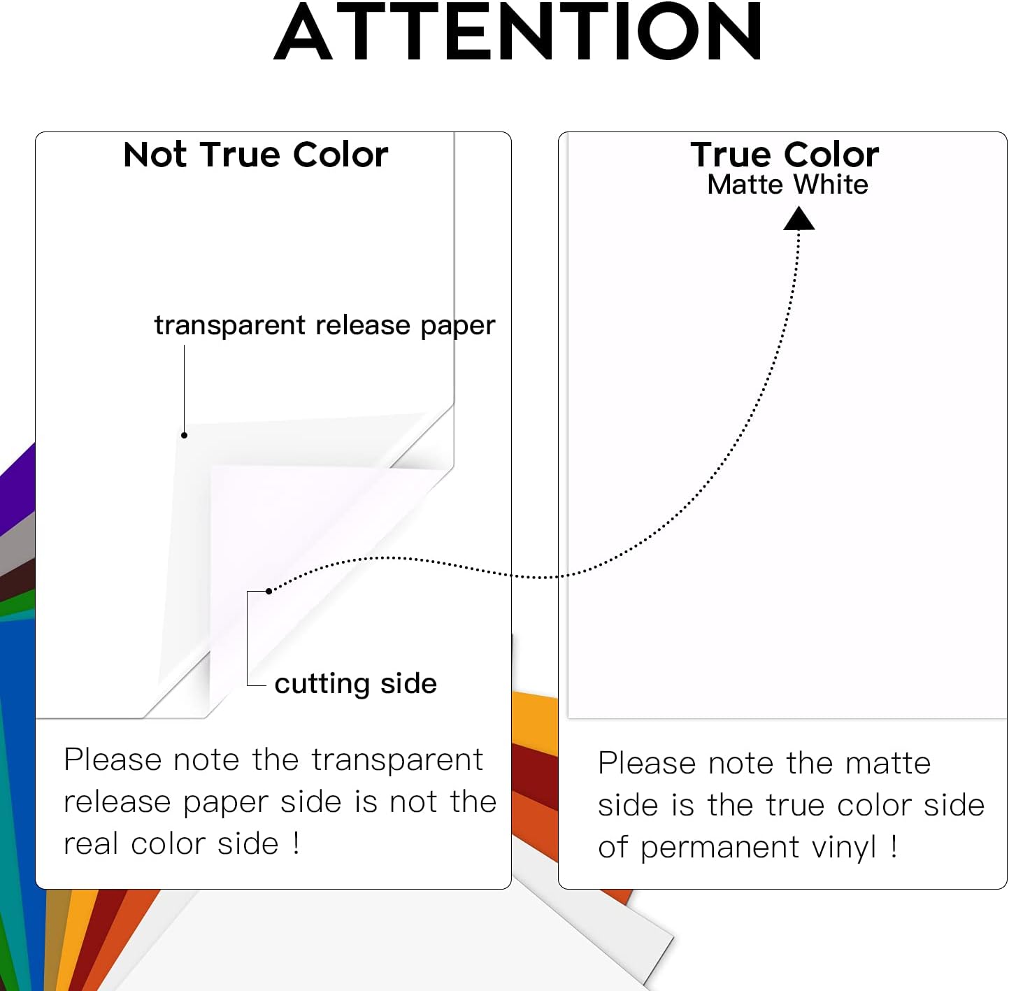 HTVRONT White Permanent Vinyl, 12 Pack for Cutting Machine - 10 Vinyl Sheets 12" x 12"& 2 Transfer Tape Sheets for Party Decoration, Sticker, Craft Cutter, Car Decal (Matte)