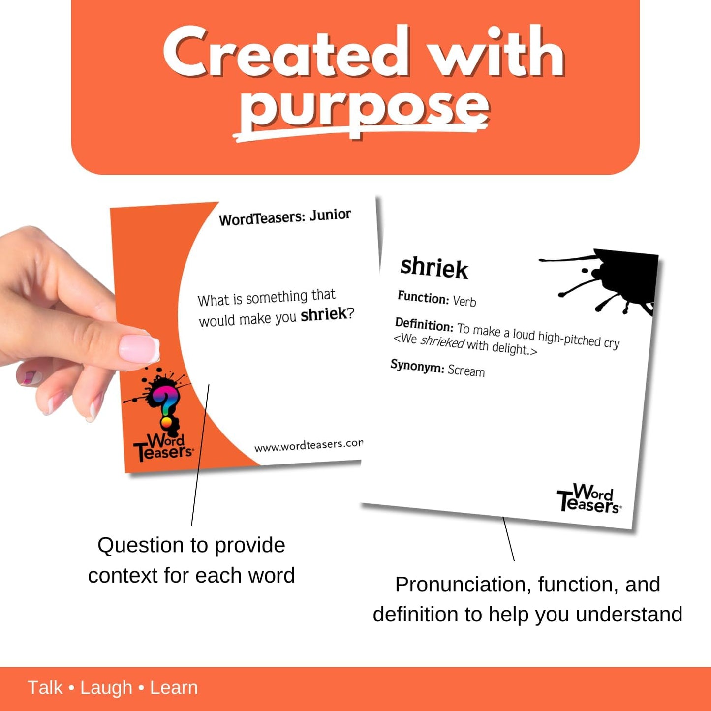 ? WORD TEASERS Junior - Vocabulary Word Game for Kids 8+ - Fun Family Conversation Starters - Reading Games for Elementary & Middle School - 150 Vocabulary Flash Cards/Conversation Cards