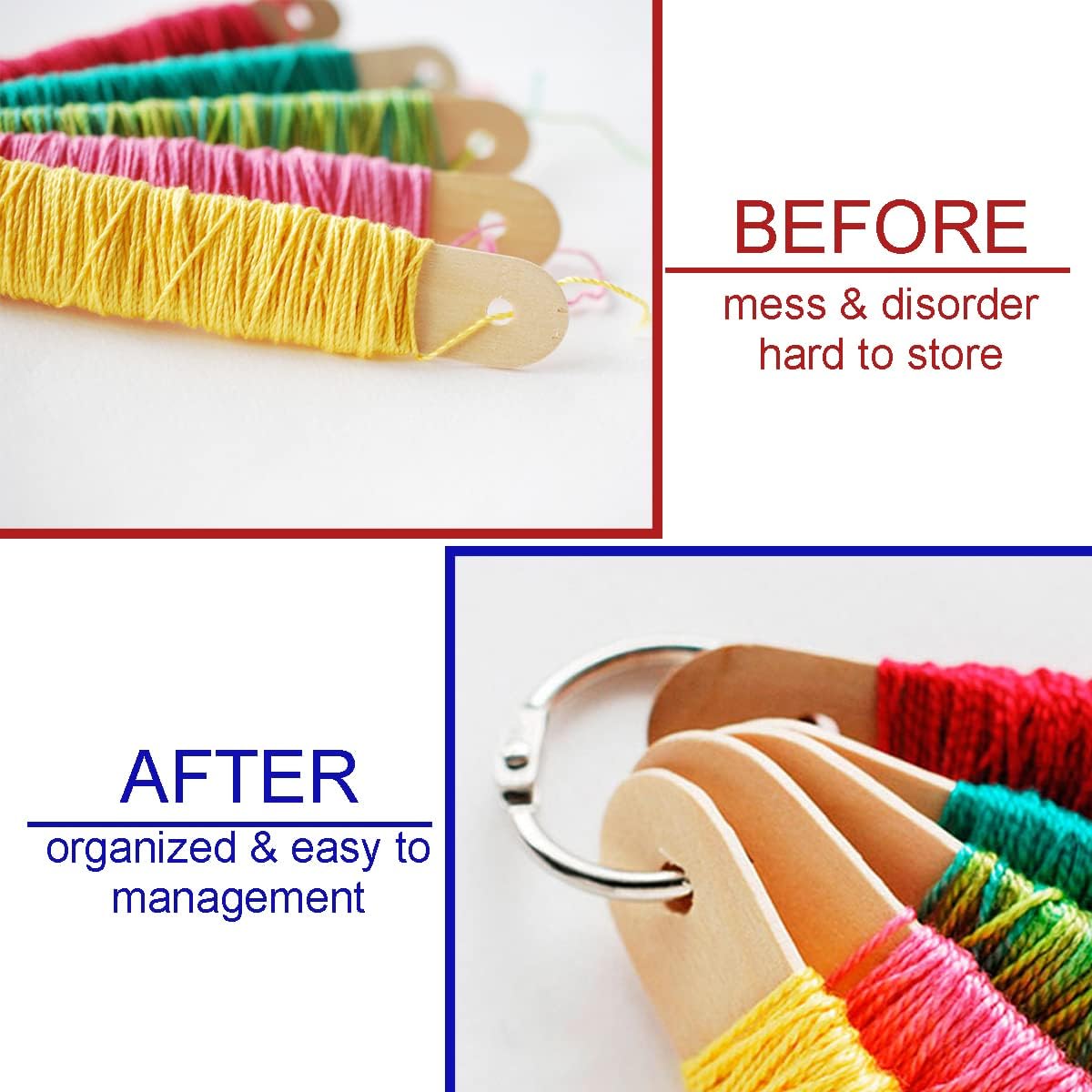 CooBigo 50 Pack Binder - 1-1/4-Inch Metal Ring Holder for Loose Leaf Paper, Index Card, Flash Card Organizer, Keychain - Silver