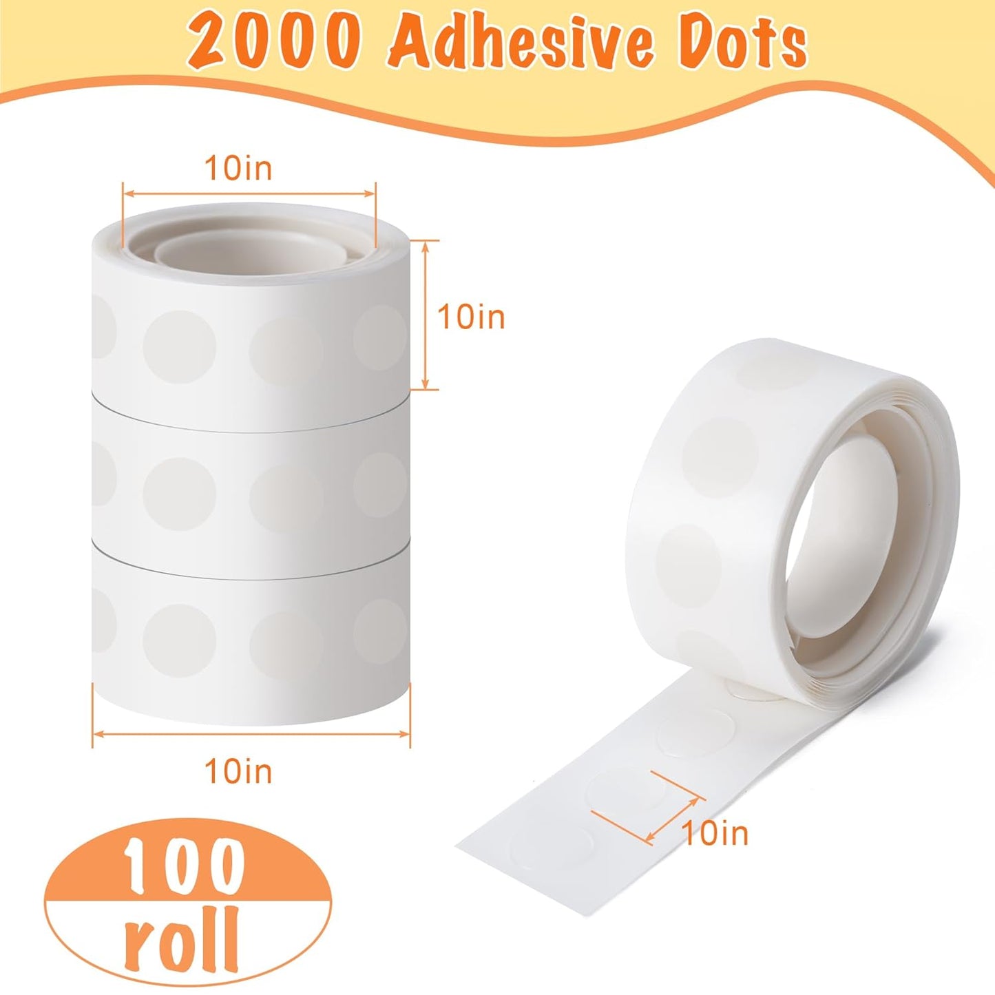 Hoewina 2000pcs Clear Glue Point Dots Glue Tape for Balloon Removable Adhesive Double Sided Dots Stickers for Craft Decoration Wedding