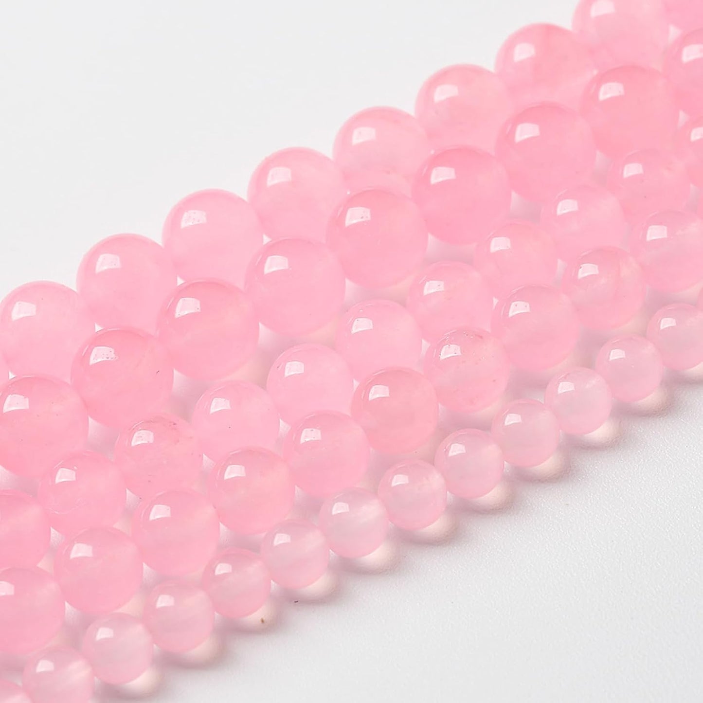 45pcs Natural Light Pink Chalcedony Stone Beads for Jewelry Making - Energy Healing Power Stone Beads - DIY Bracelet Necklace Accessories - 15" (8mm, Light Pink Chalcedony)