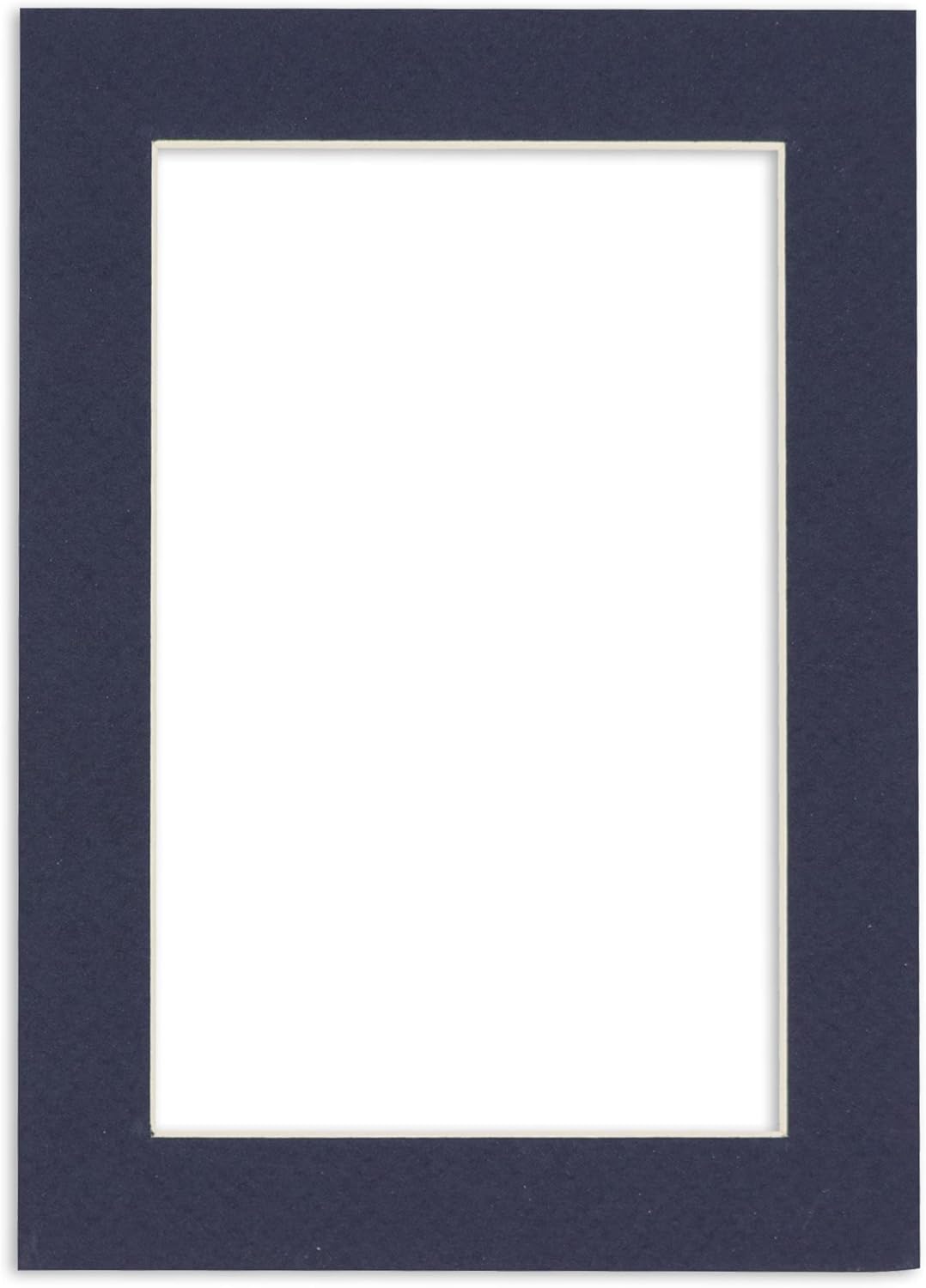 8.5x11 Mat Bevel Cut for 7x9 Photos - Acid Free Navy Precut Matboard With Backing Board and Crystal Clear, Self Seal Photo Mat Bag - For Pictures, Photos, Framing - 4-ply Thickness