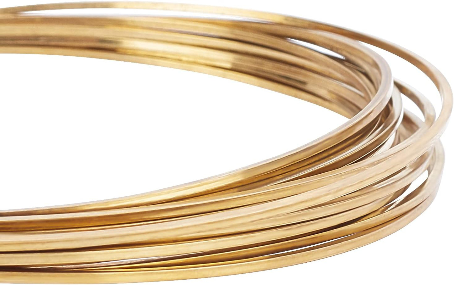 BENECREAT 16.4 Feet Square Brass Wire - 15 Gauge Half-Hard Gold Copper Wire for Jewelry Making, Beading & Craft Work