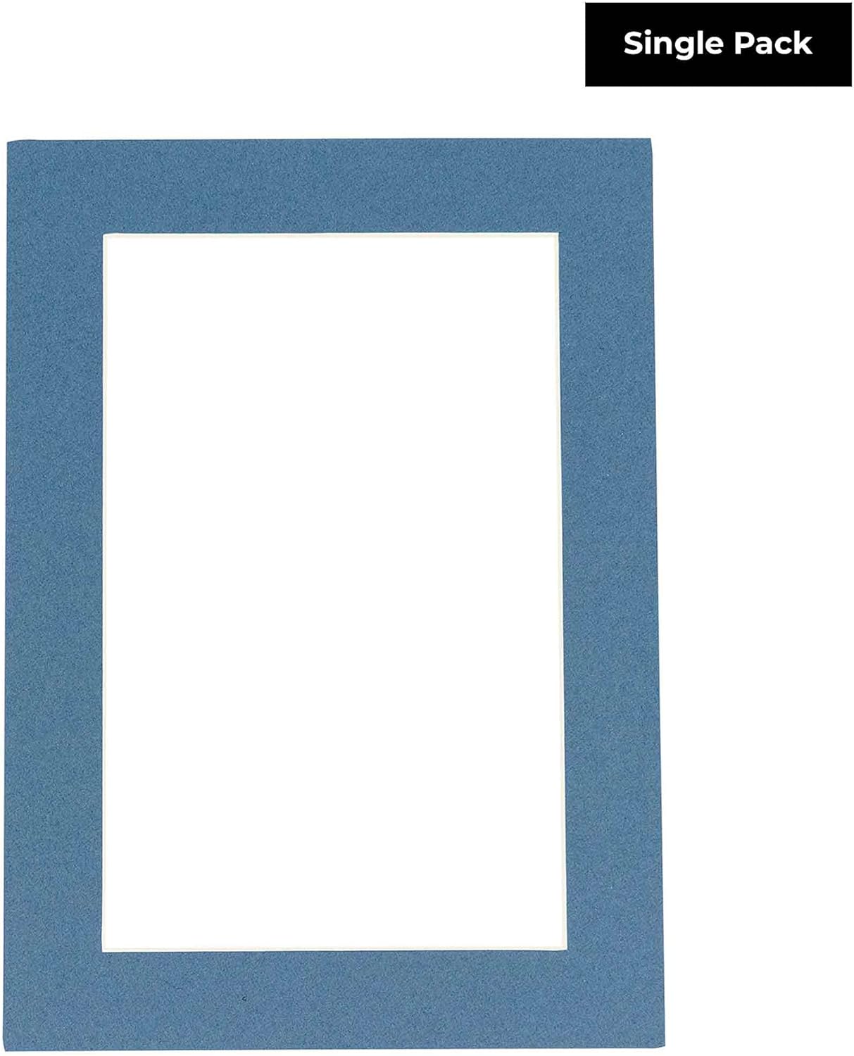 Poster Palooza 11x14 Mat for 8.5x11 Photo - Precut Steel Blue Picture Matboard for Frames Measuring 11 x 14 Inches - Bevel Cut Matte to Display Art Measuring 8.5 x 11 Inches - Acid Free ONE MAT
