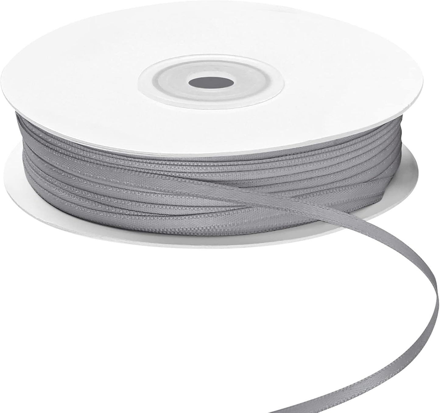 LIUYAXI Silver Double Faced Satin Ribbon, 1/8" X Continuous 100 Yards, Thin Ribbons Perfect for Gift Wrapping Wedding Invitation Card Hair Bows Tag Floral Arrangement DIY Craft