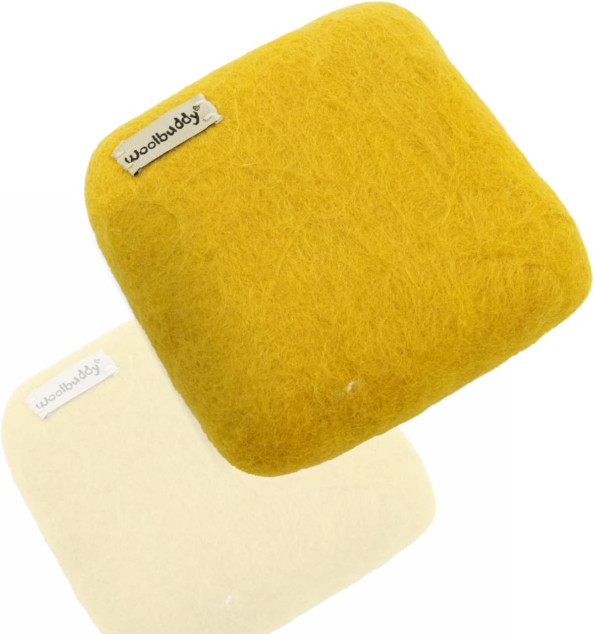 Woolbuddy Needle Felting Wool Mat – 6x6x1.5 Inch Pad for Felting Projects – Durable, Eco-Friendly Alternative to Foam Felting Pads – Ideal for Felting Supplies & Tools (Gold)