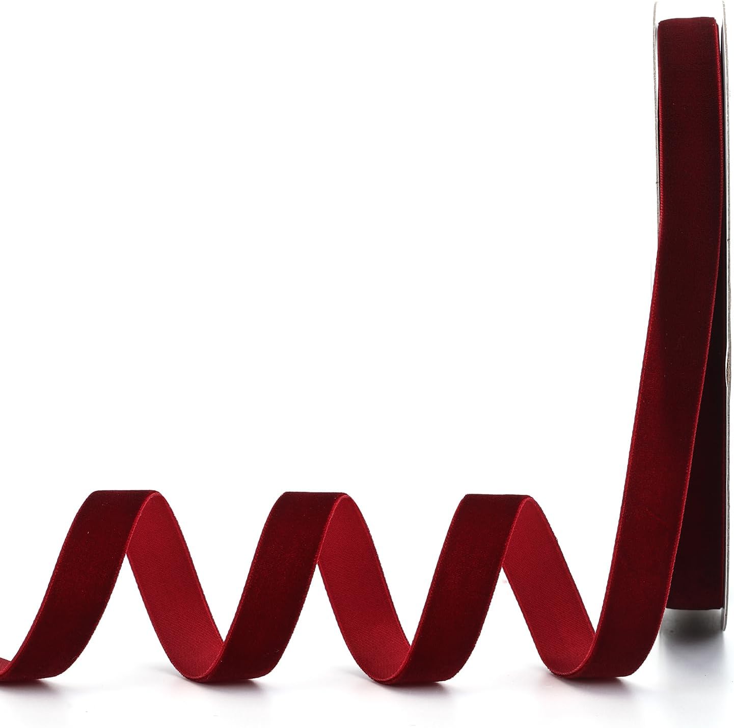 Burgundy Velvet Ribbon,5/8" W x 20Yd Single Face,Great for Gift Wrapping,Hair Bows,Handmade Craft and Christmas,Wedding Decoration (5/8" Burgundy)