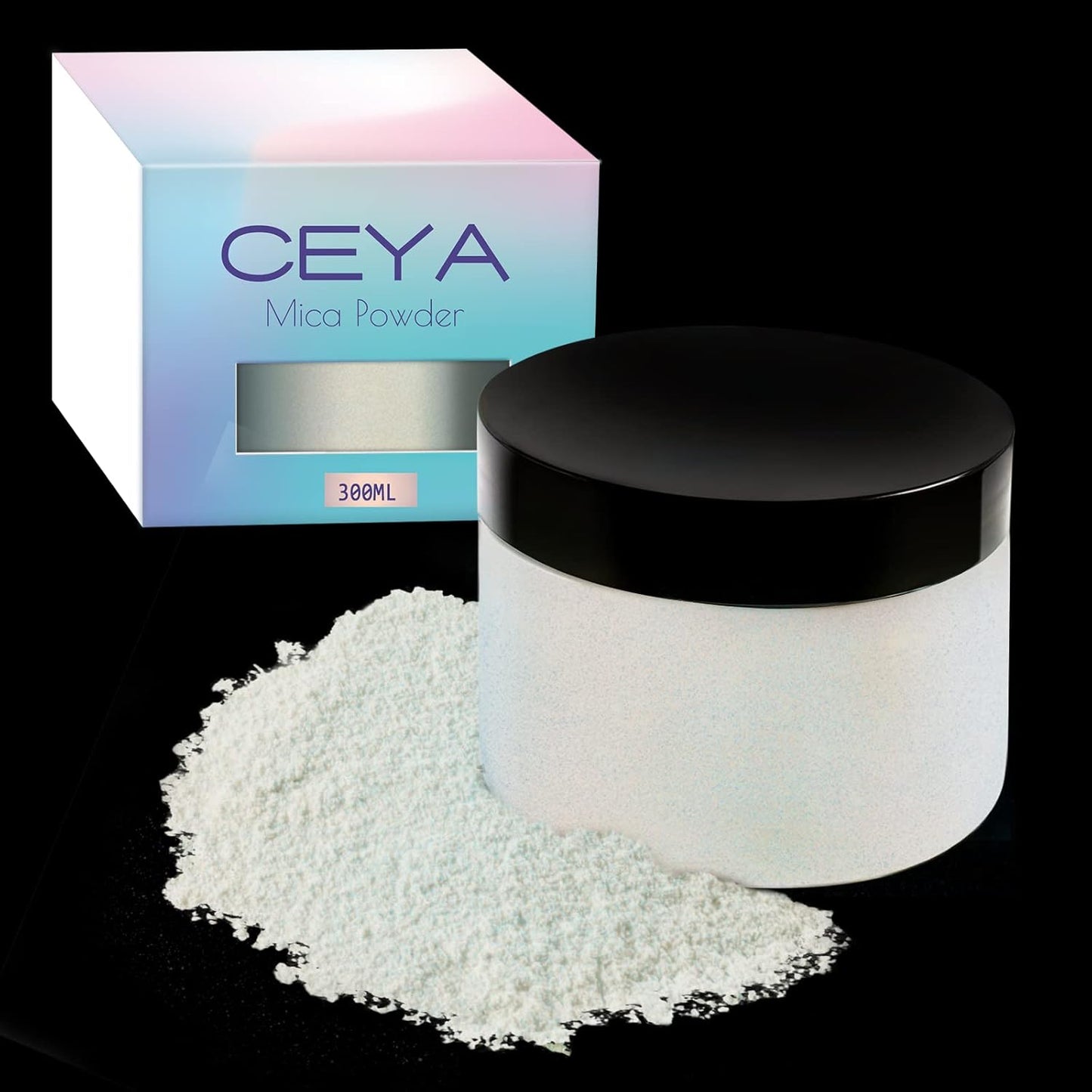 Ceya Mica Powder, 5.3oz/ 150g Shimmer Ghost Blue Pearlescent Effect Colorant Pigment Powder for Epoxy Resin, Tumblers, Slime Bath Bomb, Soap, Slime, Candle, Resin Crafting, Paint, Jewelry, Nail Polish
