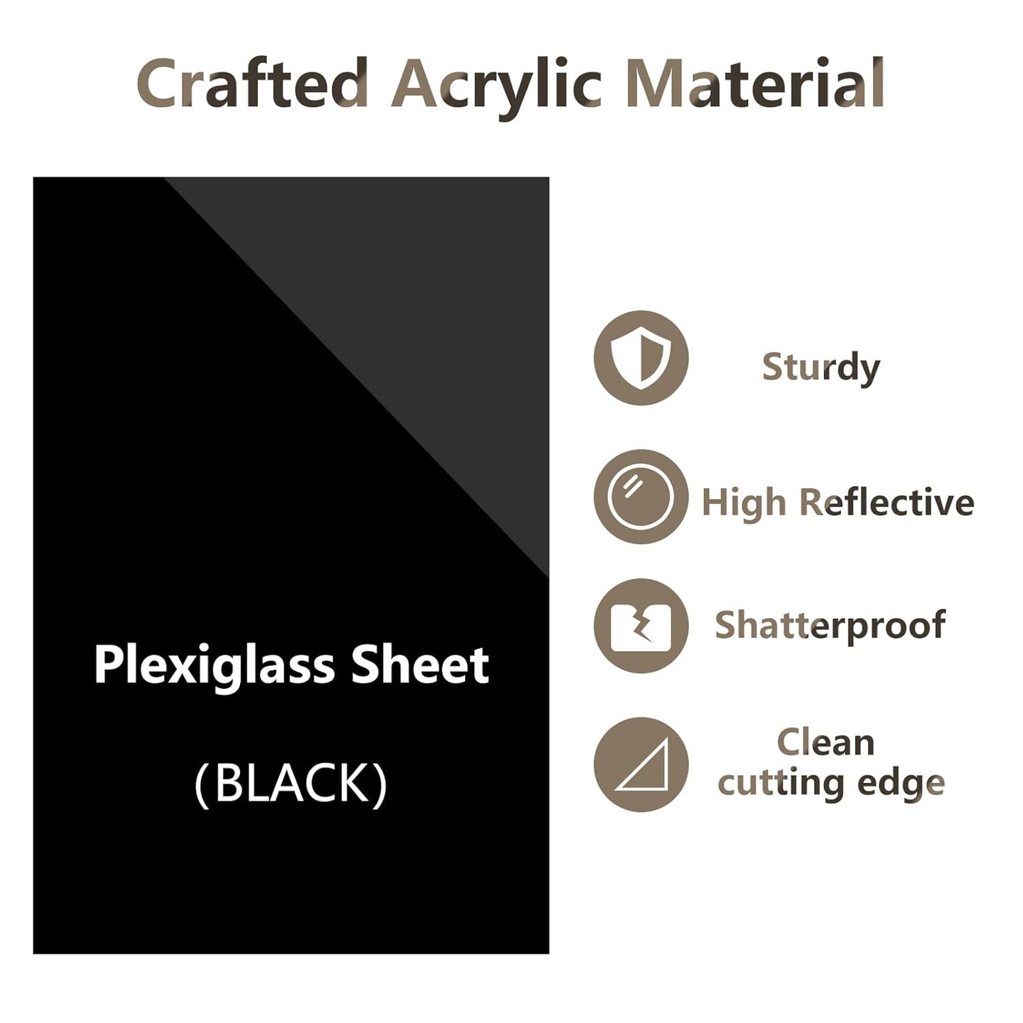 Egofine 5" x 7" Black Plexiglass Sheets 12 Pack 0.04 Inch Cast Acrylic Sheet Thick for DIY Craft Projects, Painting, Photography, Sign, Display Stand, Home Decor, Easy to Cut