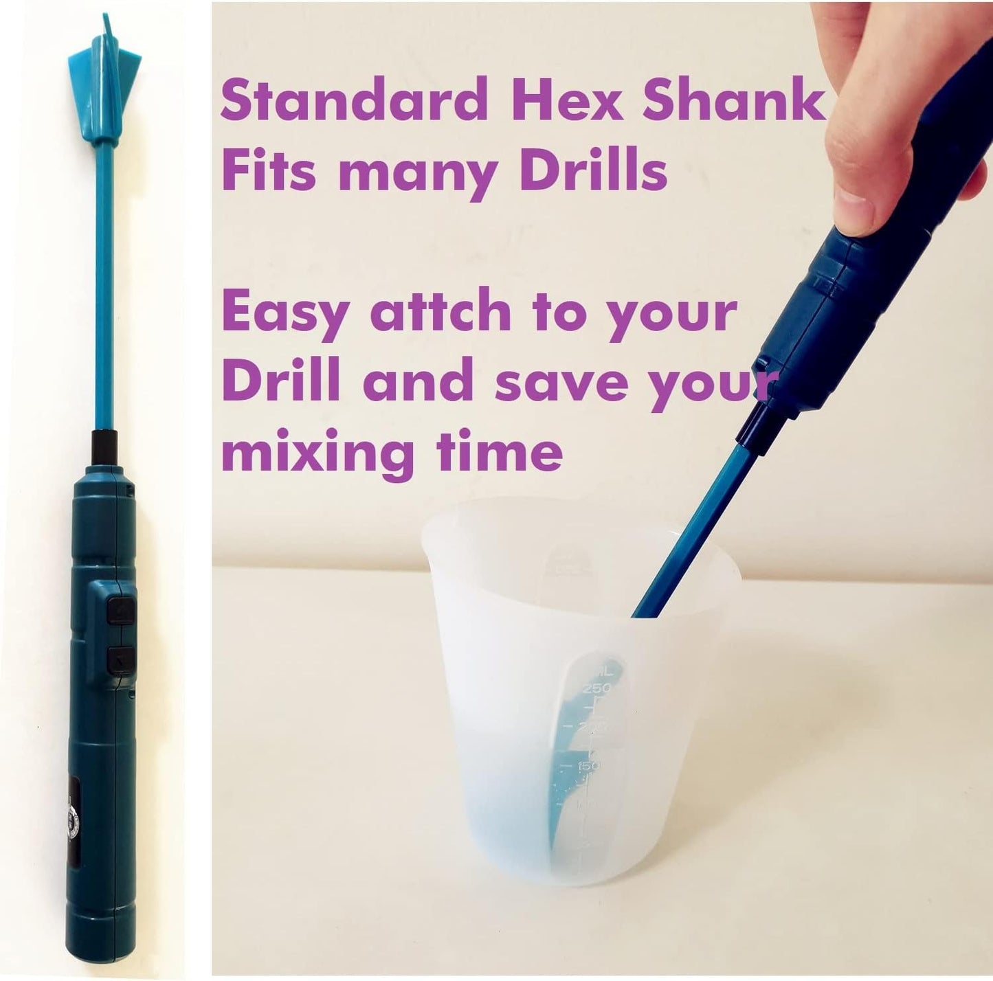 Resin Mixer Paddles,12 PCS Drill Mixing Attachment,Reusable Paint Mixer for Drill, epoxy drill paddles drill mixer Drill Attachment Resin Molds Mixing,Epoxy Tumblers Cups