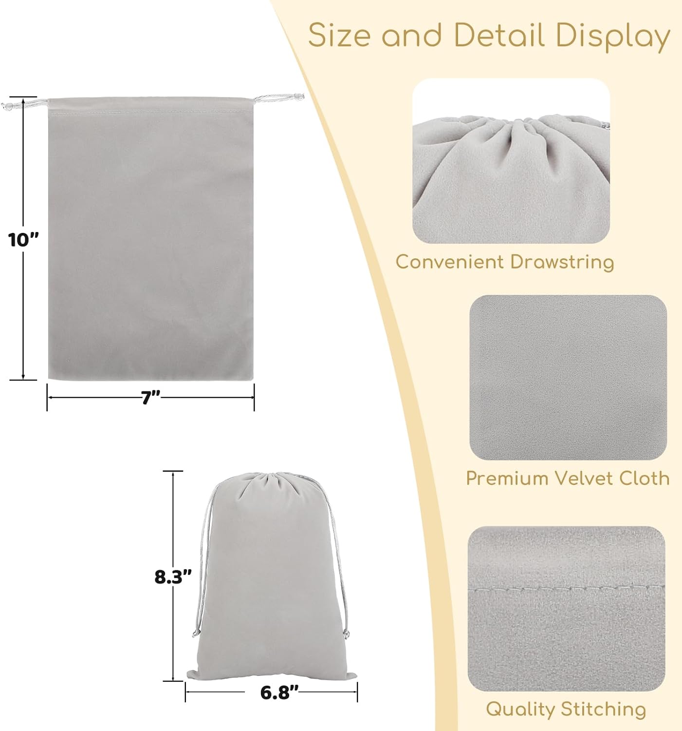 Velvet Drawstring Jewelry Bag, 50Pcs Grey Dice Bag, 7x10 Tarot Card Holder, Or Wrapping Halloween Party Favors, Small Bussiness, Toys, Board Game