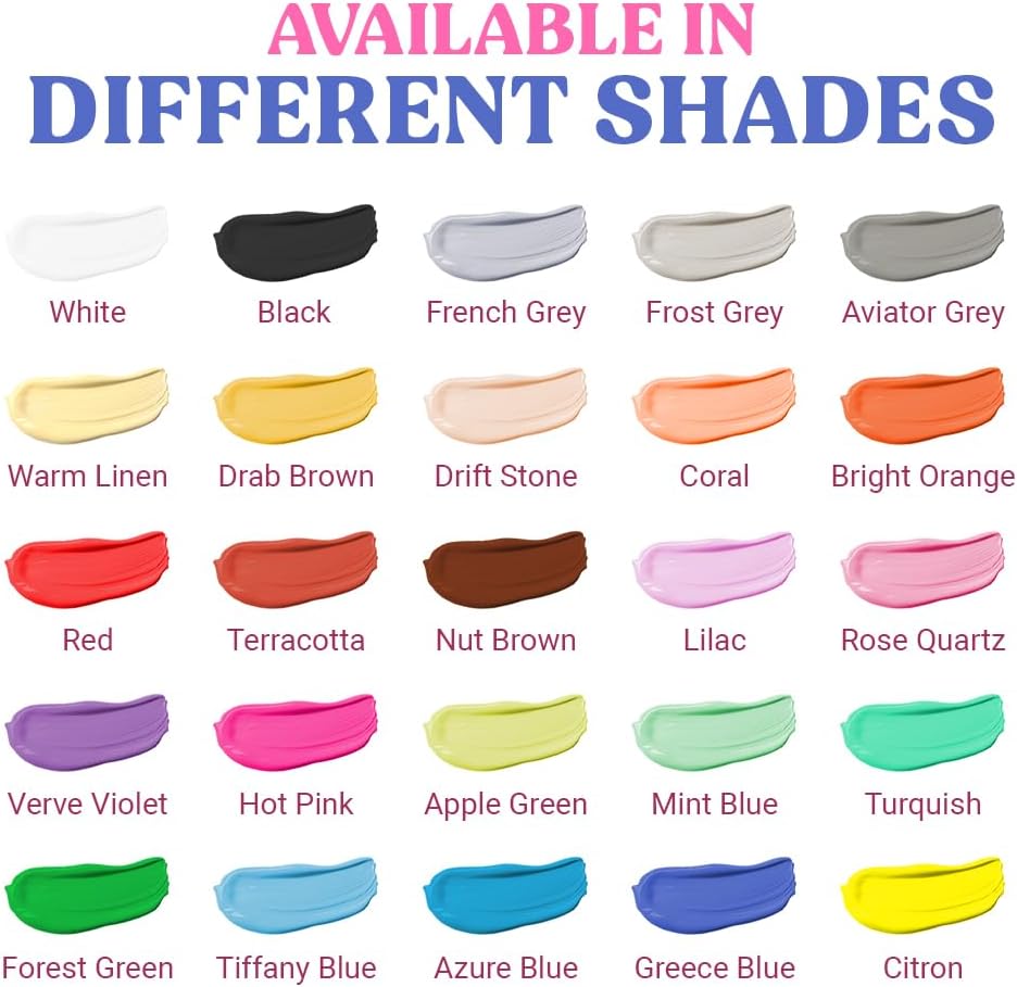 GRANOTONE Chalk Paint for Furniture, Matt-Finish Water-Based Acrylic Paint for Wood, Walls, Metal, Glass, Paper, Fabric Canvas, Maximum Coverage Chalk Paint for Kids & Adults, 250 Ml (FRENCH GREY)